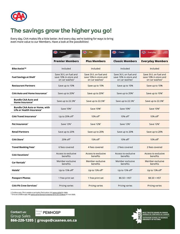 CAA flyer with membership details