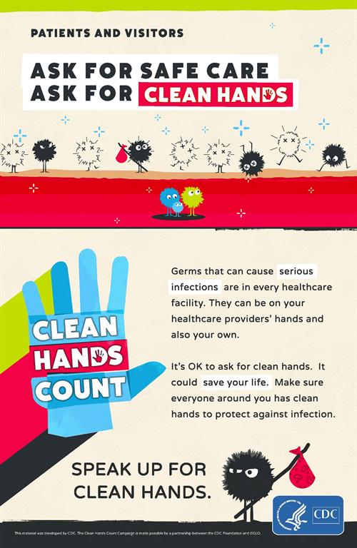 a poster that depicts how people can ensure hand hygiene is performed 