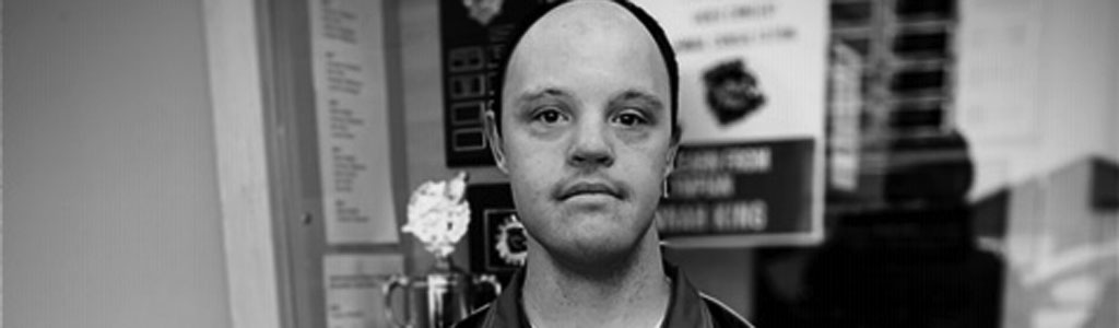 photo of young developmentally handicapped man